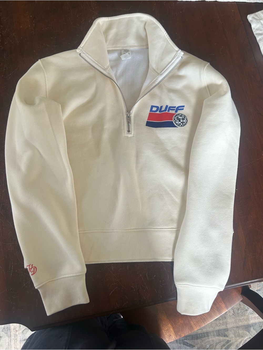 Hilary Duff Official Tour Merch White Quarter-Zip Pullover - Picture 2 of 5
